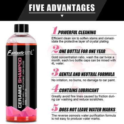 Premium 2-in-1 Car Wash & Wax Integrated Shampoo (500ml / 500g)