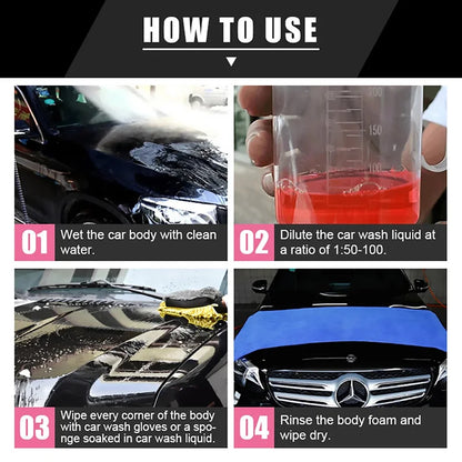 Premium 2-in-1 Car Wash & Wax Integrated Shampoo (500ml / 500g)